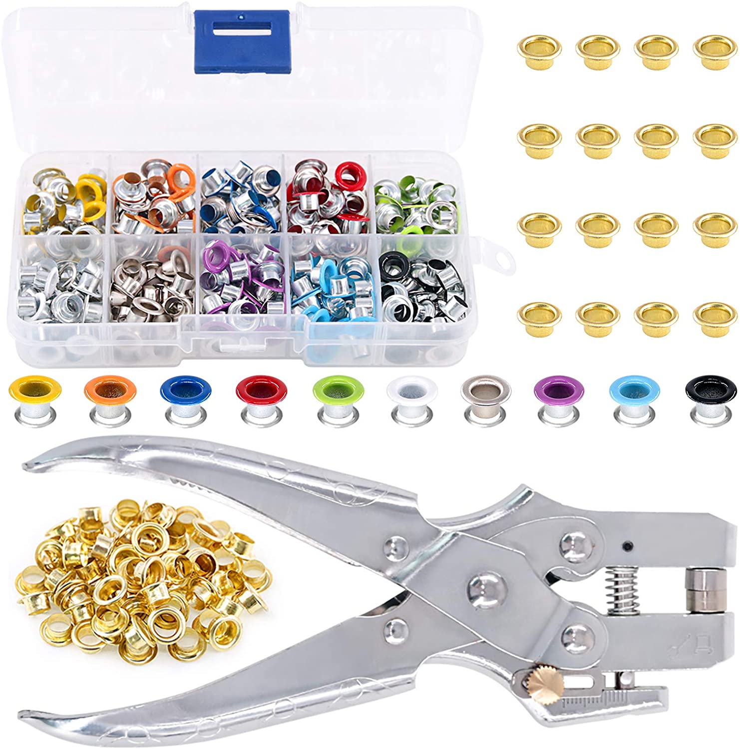Kit de arandelas de Metal de 5mm, 400 piezas, 10 colores, Kits de ojales de Metal, juegos de ojales para zapatos, tela de cuero, cinturón, ropa: Latón envejecido