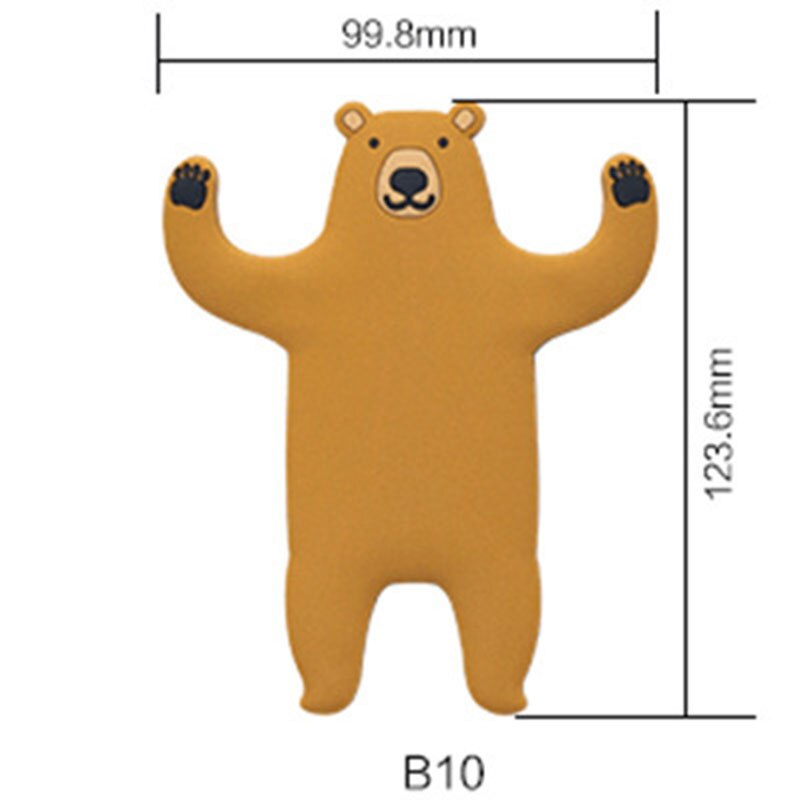 Multi-Purpose Hooks animal Fridge Hook Key Wall Crochet Holder adhesive refrigerator magnet wall can Washed holder wall hook: 09