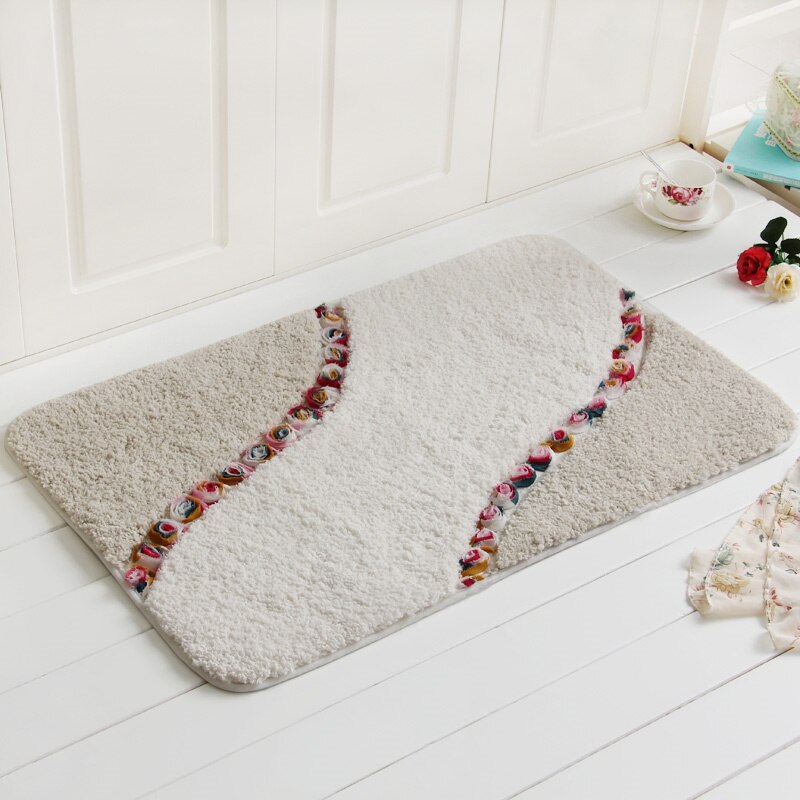 Woondecoratie pluche zachte warme vloermatten 40*60cm badmatten antislip badmatten waterabsorptie badkamer toiletmatten tapijtset: Meiguihuakai mi
