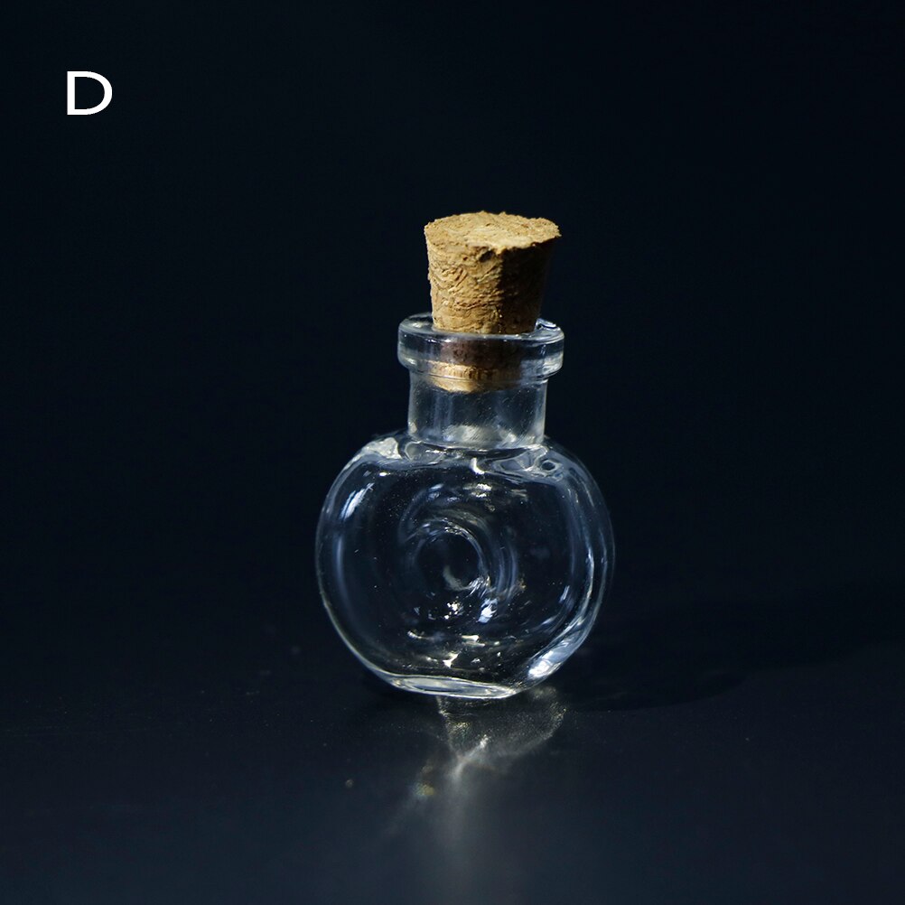 10 Shapes Mini Glass Bottles Key Chain Pendants Small Wishing Bottles With Cork Vial Arts Jars For Bracelets 2.4cm: 4