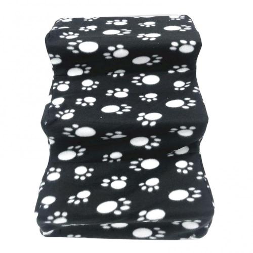 Escalier en peluche antidérapant pour animaux de compagnie, 3 étapes, pour chiens et chats, amovible, lit, escalier pour chiens, échelle d&#39;escalade, produits pour animaux de compagnie: Black