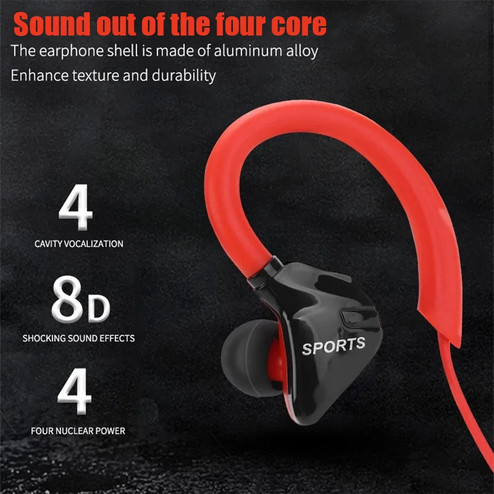 S760 Bedrade In-Ear Waterdichte Oortelefoon Oorhaak Oordopjes Stereo Super Bass Hoofdtelefoon Sport Headset Met Microfoon