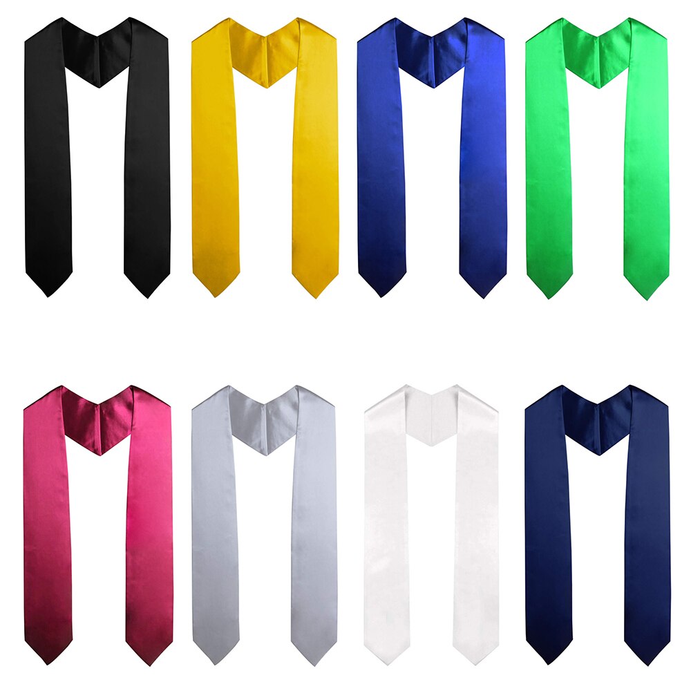 60'' Graduation Stole Sash Unisex Black Sashes Academic Dress Graduation Uniform Adult Celebration Photo Props Decoration Robes