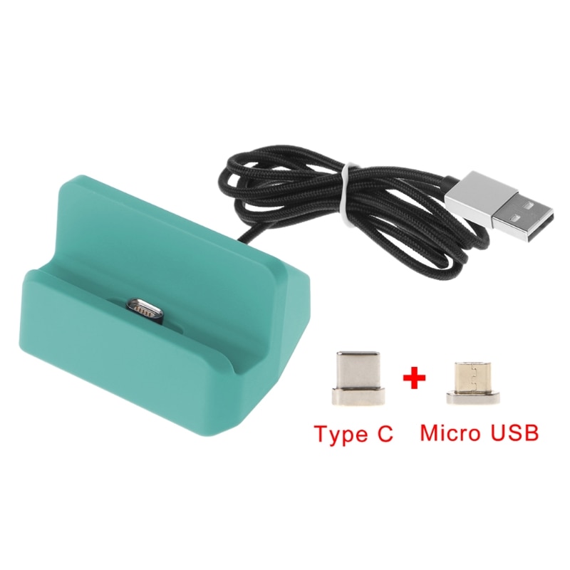 Magnetische Micro Usb + Usb Type C Connector Charging Station Dock Voor Android Telefoon H55F