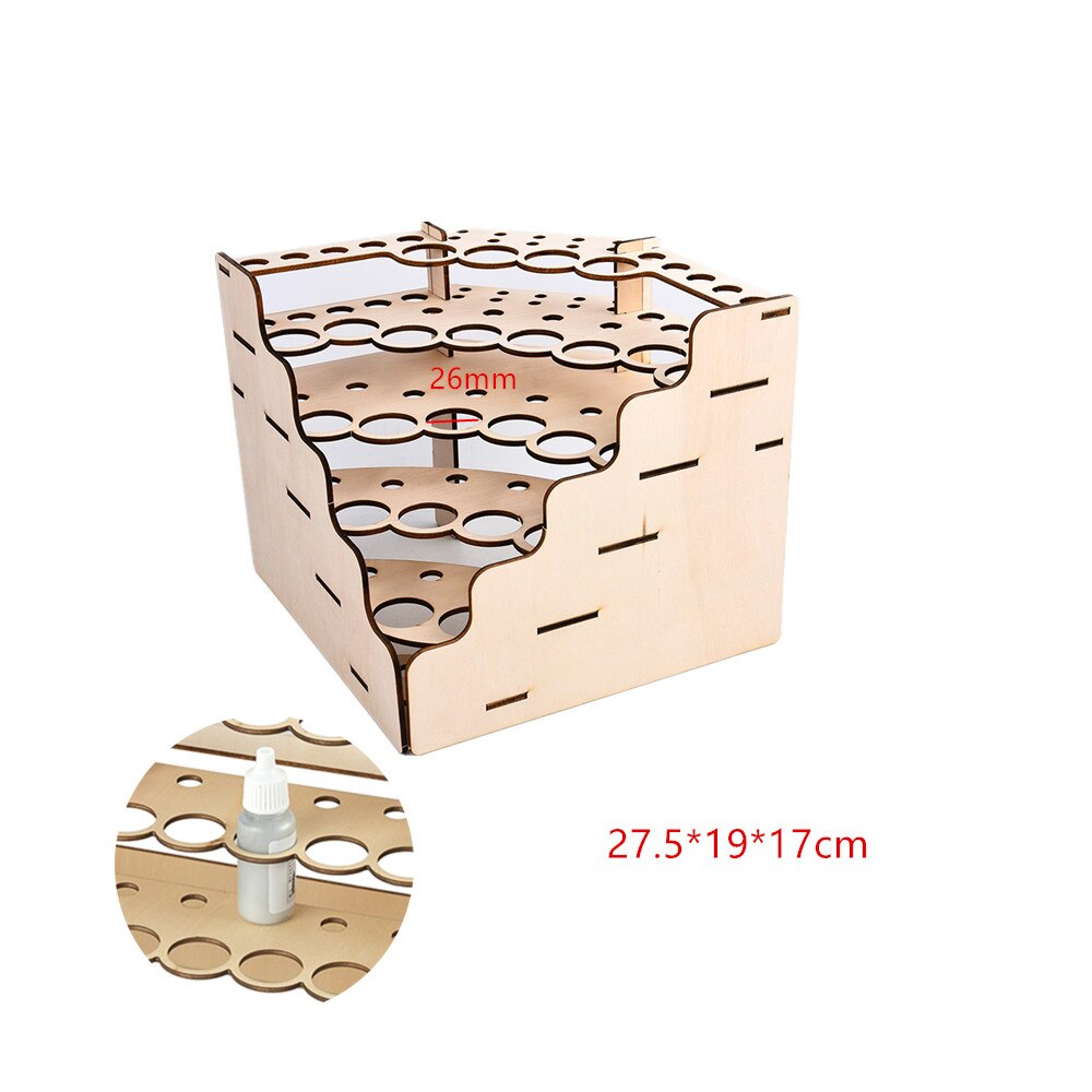 Scatola di immagazzinaggio dell&#39;organizzatore della pittura dei pigmenti di legno dell&#39;assemblea di Diy per il Modeler del supporto del supporto delle bottiglie di vernice: 24 hole 26mm