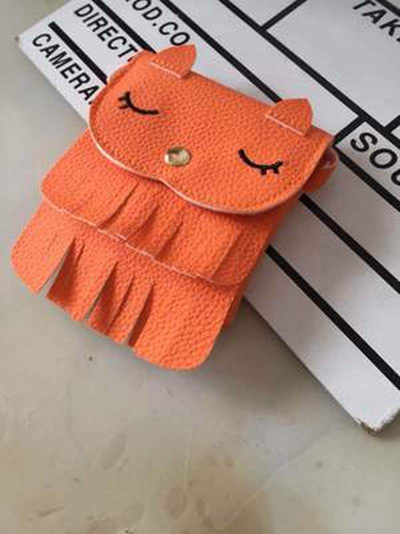 Cute Kids Purses and Handbags Coin Purses for Baby Girls Tassel Small Cat Shoulder Bag Mini PU Messenger Bag Wallet Women Bags