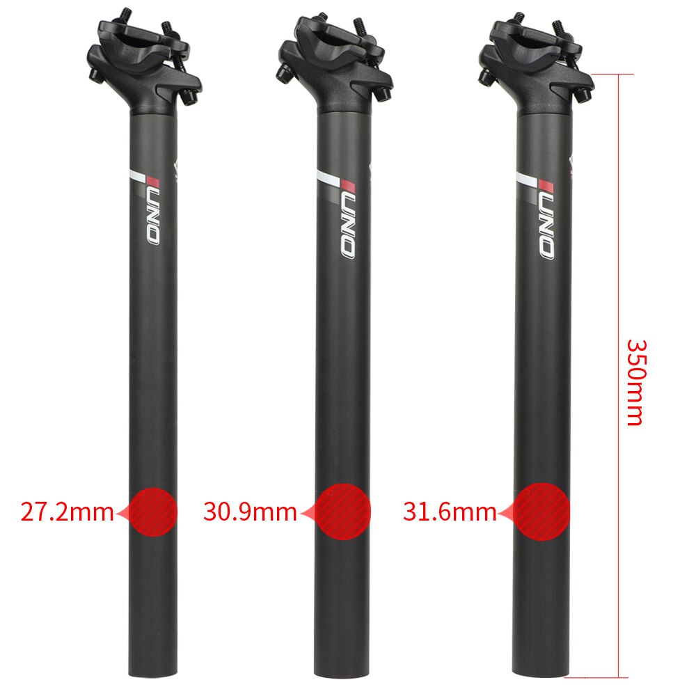 UNO Kalloy Carbon Fiber Seatpost Mountain Road Bike Seat Post 27.2/30.9/31.6mm MTB Carbon Fibre Seat Tube Offset 10mm