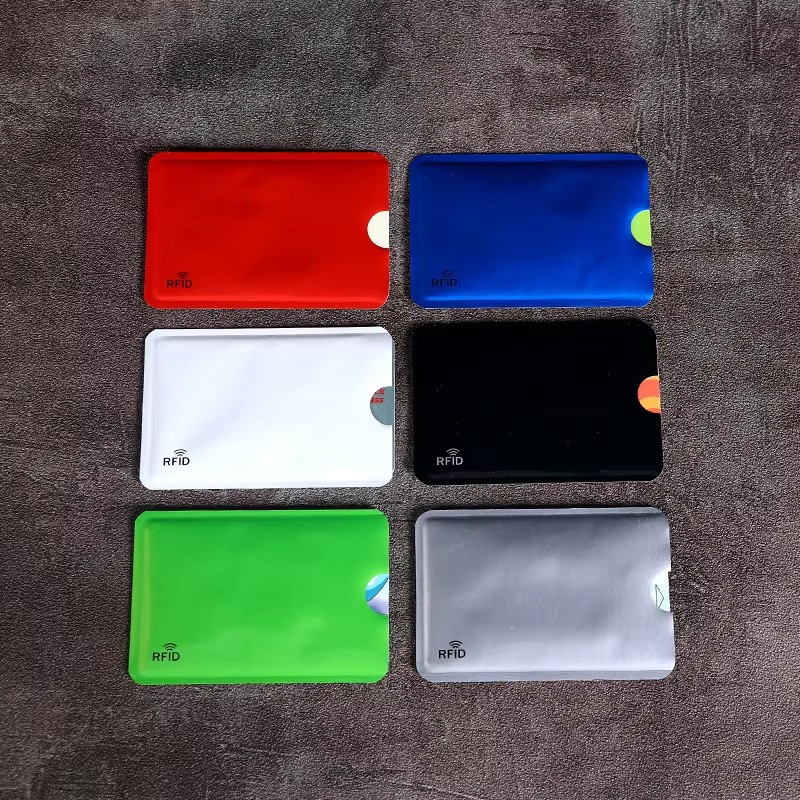 Fundas protectoras para tarjetas bancarias de crédito con bloqueo RFID de Color, tarjetero antiescaneo de papel de aluminio, funda para guardar tarjetas de Control de acceso, 10 Uds.