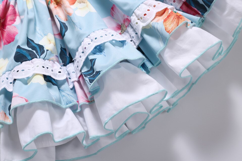 Pettigirl Cute Summer Newborn Infant Flower Girls abiti abiti Casual per 9 12 18 24 mesi neonate e fascia