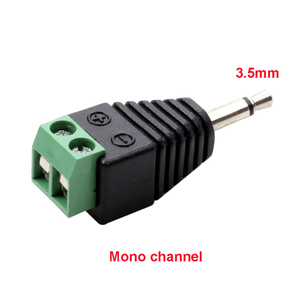 1-10 stuks 3.5mm 6.3mm jack connector stereo adapter 3.5mm RCA audio mono kanaal plug naar schroef terminal audio mono kanaal plug: Oranje / 2P