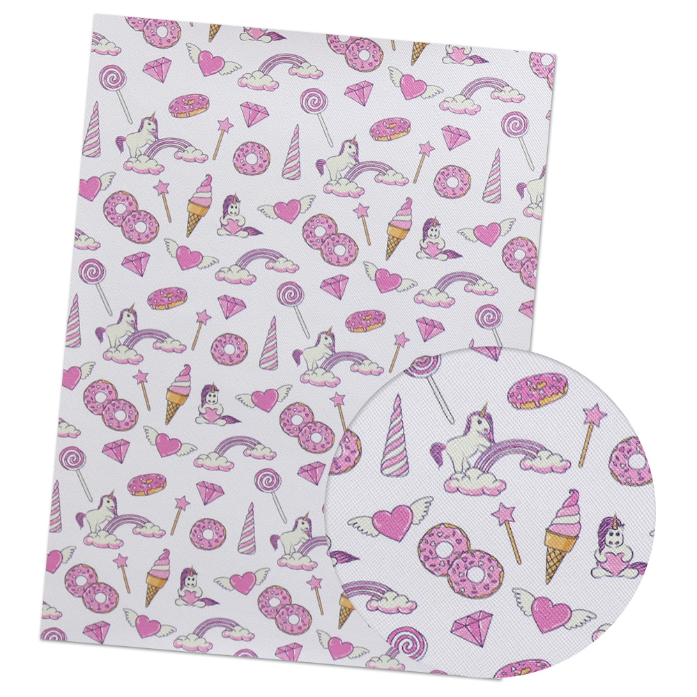 Ibow-tissu en cuir synthétique 22x30cm imprimé avec séries fantasmes, pour bricolage, arcs de cheveux, sacs faits à la main, matériel de bricolage: 03
