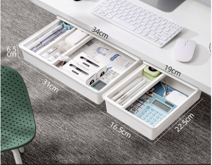 Hidden drawer storage box under the desk large desk office good things shelf under the desk hidden artifact: M L