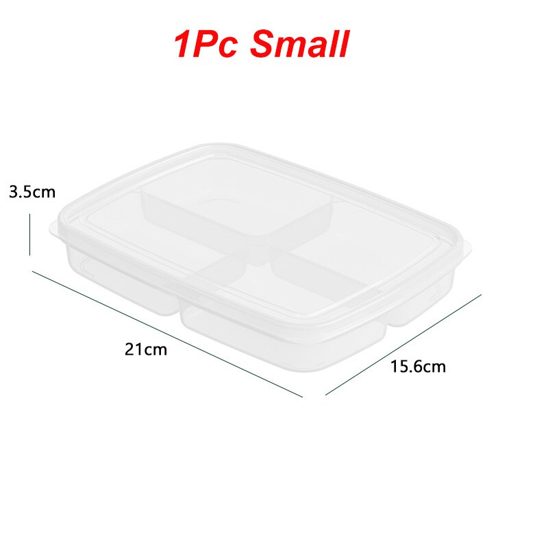 4 grids Clear Refrigerator Storage Box Stackable Sealed Food Container for Vegetable Fruit Kitchen Fridge Freezer Organizer: 1pc small