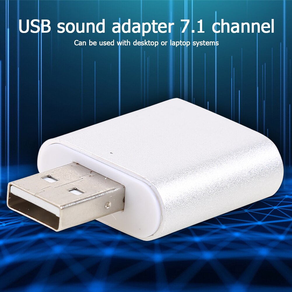 Virtual 7.1 USB External Audio Adapter Sound Card with 3.5mm Headphone Microphone Jack for Laptop Desktop PC Computer