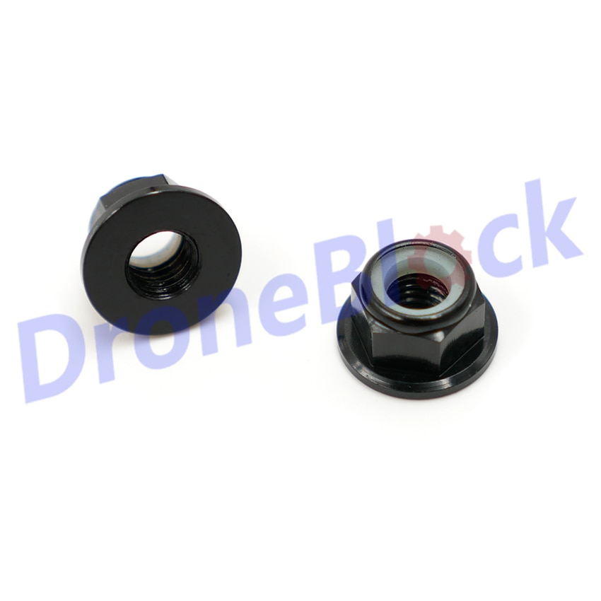 10 stk  m5 aluminiumsflens nylonmutter lavprofil cw ccw anti-løs innsatslås til 2204 2205 2206 børsteløs motor rc qav 250 210