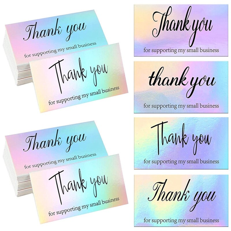 50Pcs/Pack Thank You for Supporting My Small Business Cards Customer Thank You for your order Card Greeting for Party