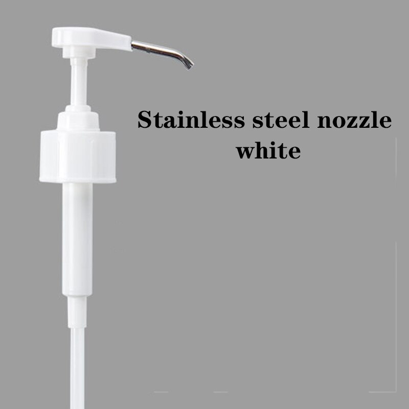 Syrup bottle press nozzle operation head household manual plastic pressure nozzle essential push-in artifact kitchen supplies: Metal white