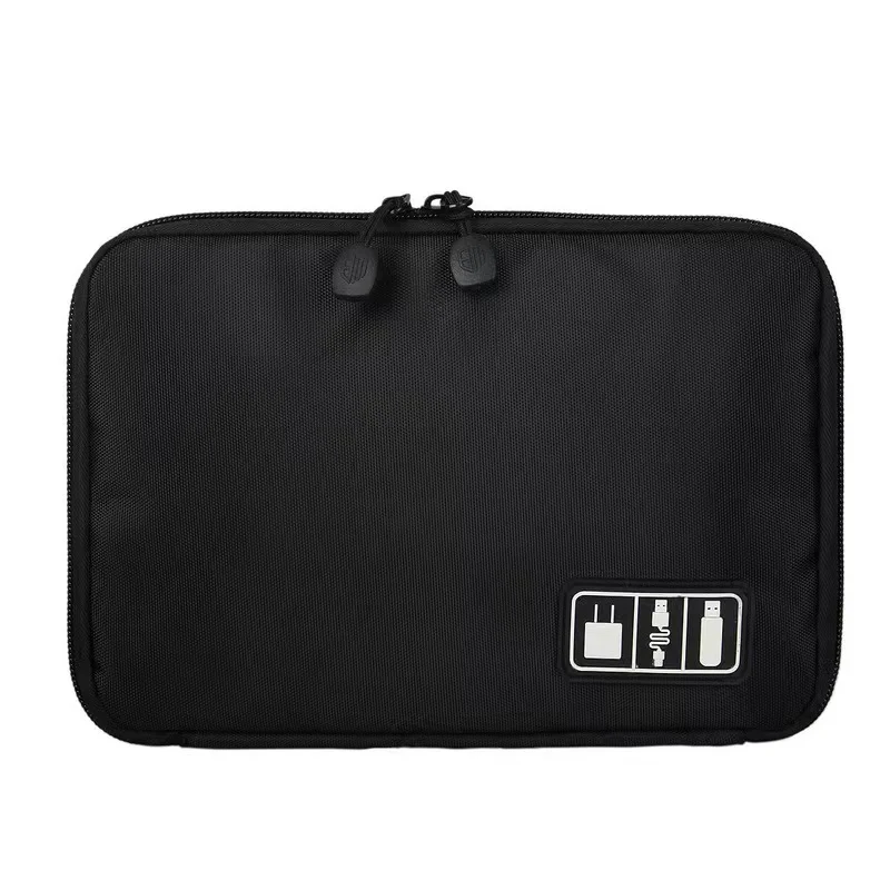 Gadget kabel organisator oppbevaringsveske reise elektronisk tilbehør kabel veske usb lader strømbank holder digital kit bag: Svart