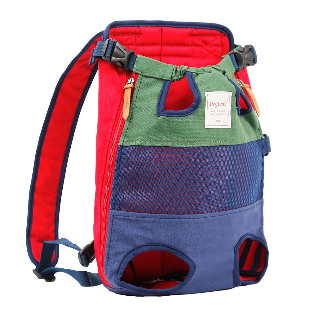 Kæledyr hund kattebærer rygsæk rejseholder forreste bryst store bærbare tasker til 12kg kæledyr udendørs transport i mochila para perro: Grøn-blå