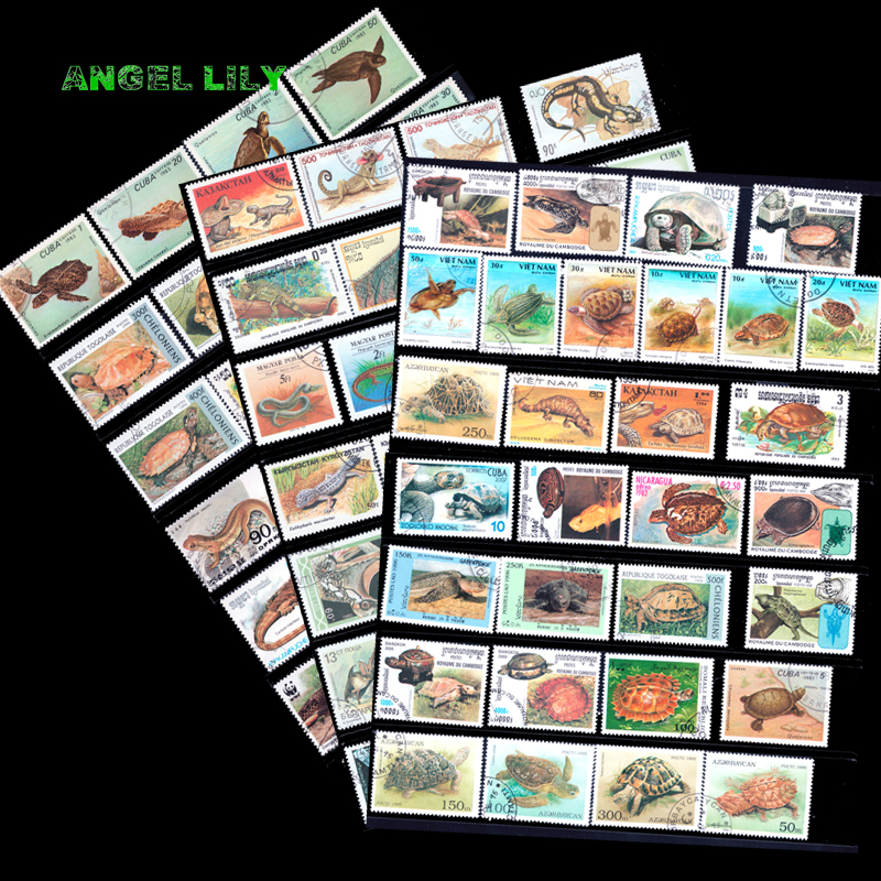 50 Stuks Alle Verschillende Reptielen Ongebruikte Postzegels Met Post Mark In Goede Staat Voor Collection