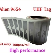 Alien 9654 Uhf Rfid Natte Inlay 100 Stuks Per Rol 860-960Mhz Higgs3 915M Kan Worden Gebruikt om Rfid Tag
