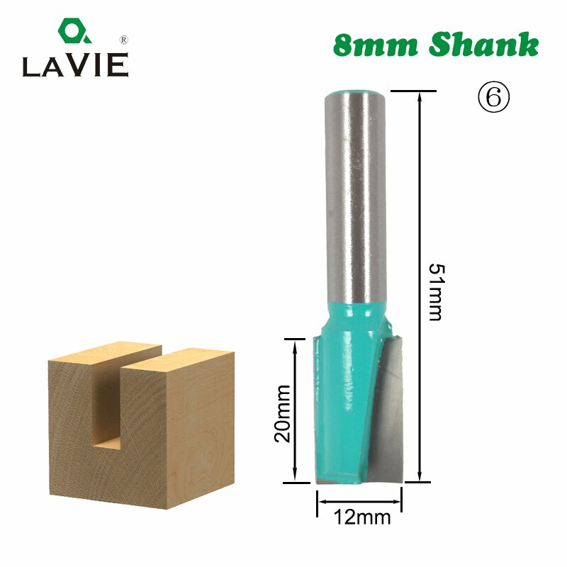 1pc 8mm skaft trefreserbit rett tv spyle trimming rengjøringe rund hjørne vik eske biter fresekutter til tre  mc02042: Nr. .6