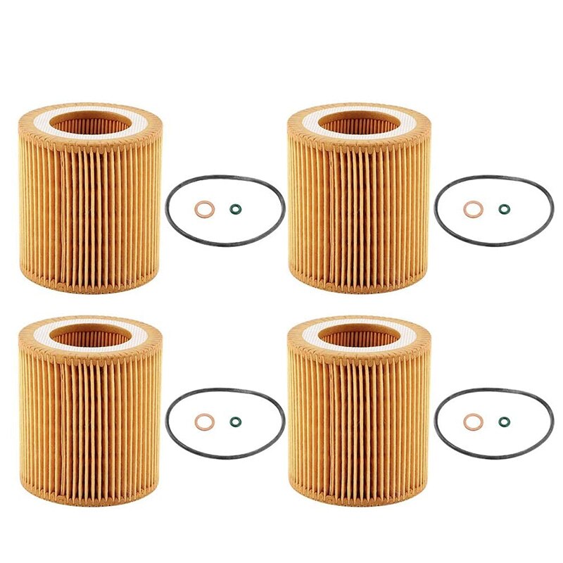 11-42-7-953-129 Set of 4 Engine Oil Filtrate for BMW F22 F23 F30 F34 228I 320I 328I 428I 428I 528I X1 X3 Z4