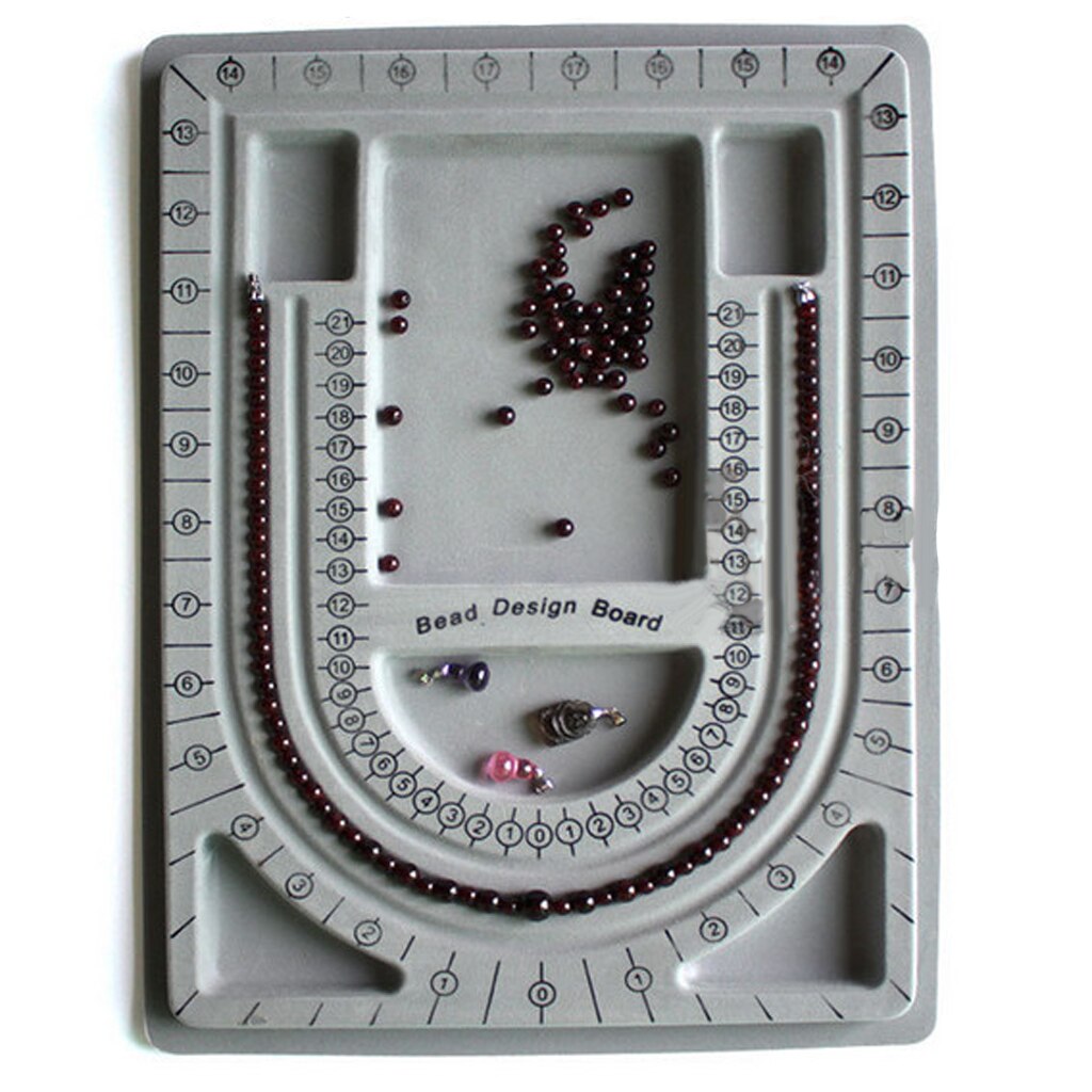 Flocked Bead Board Bracelet Beading Jewelry Organiser Tray DIY Craft Tool