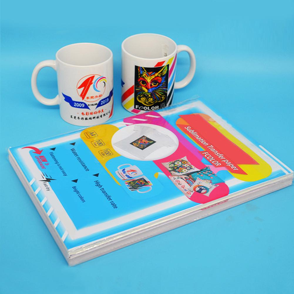 100PCS T-Shirt A4 Heat Transfer Paper Printing Paper Clear Inkjet Waterslide Decal Paper For Non-cotton Clothes T-shirt