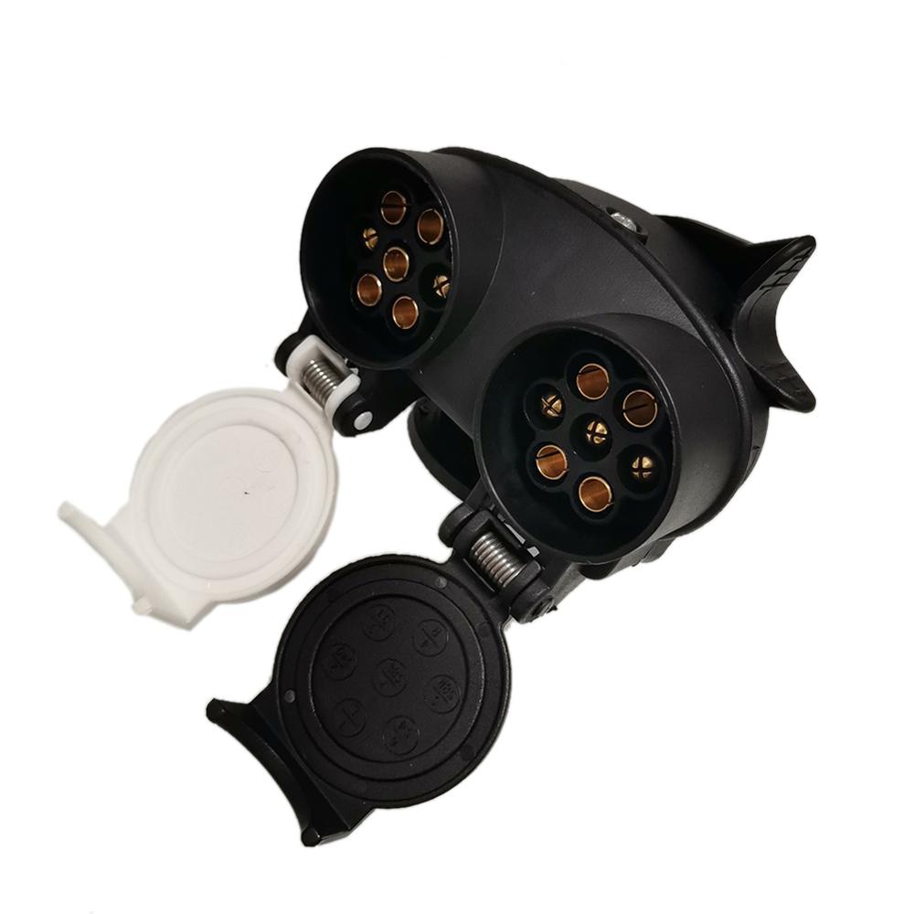 13 Pin Naar 7 Pin Dubbele Kop Connector Rv Trailer Power Connector Plug Socket Connector Waterdichte Conversie Adapter