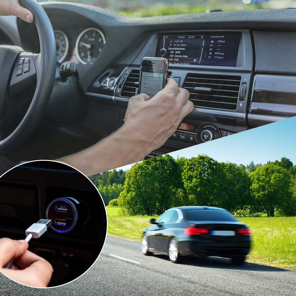 Led Light 12-24V Waterdichte Dual Usb Charger Outlet Adapter Stopcontact 3.1A Voor Auto Marine Motorfiets Truck