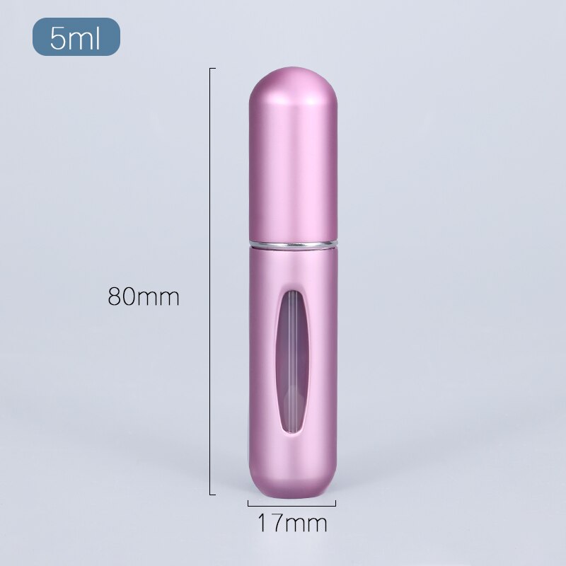 Mini bouteille rechargeable de 5ML, atomiseur Portable en aluminium, pour voyage, échantillon de parfum, pulvérisateur, conteneur cosmétique, 1 pièce: Sub Pink