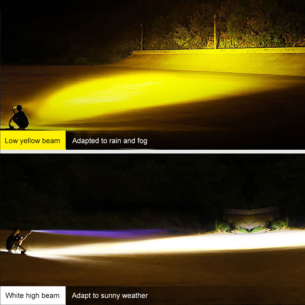 H4 LED motocicleta H6 LED Moto faro blanco amarillo bombillas lente lámpara de haz alto y bajo lámpara de motocicleta Scooter triciclo
