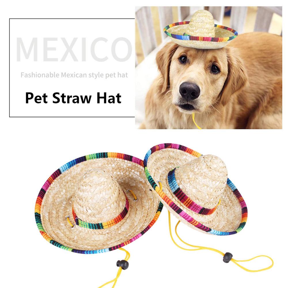 Mini Honden Stro Hoed Sombrero Kat Zonnehoed Beach Party Stro Hoeden Honden Hawaii Stijl Hoed Voor Honden grappige Accessoires