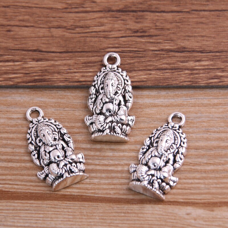 10PCS 14*27mm Elephant Buddha Pendant Three Color DIY Retro Jewelry Bracelet Necklace Charms Pendant