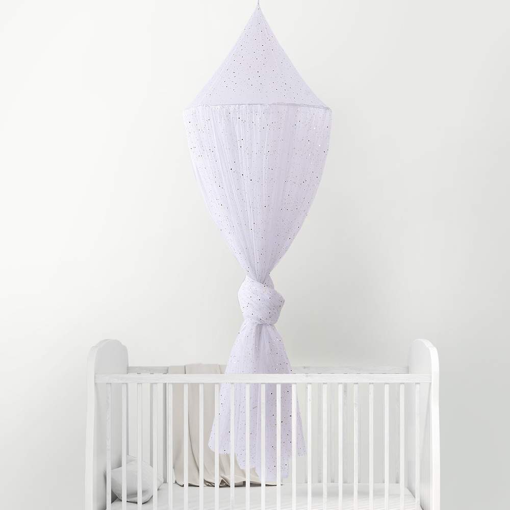 Baby Bed Curtain Ins Tide Summer Rainbow Dome Mosquito Net Anti-mosquito Free Installation Children's Cute Multicolor Bedding: WHITE