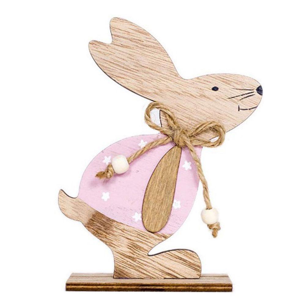 1Pc Happy Easter Decorations Rabbit Easter Wooden Decor Easter Easter Ornaments Party For Easter DIY For Home Party P0D2: c