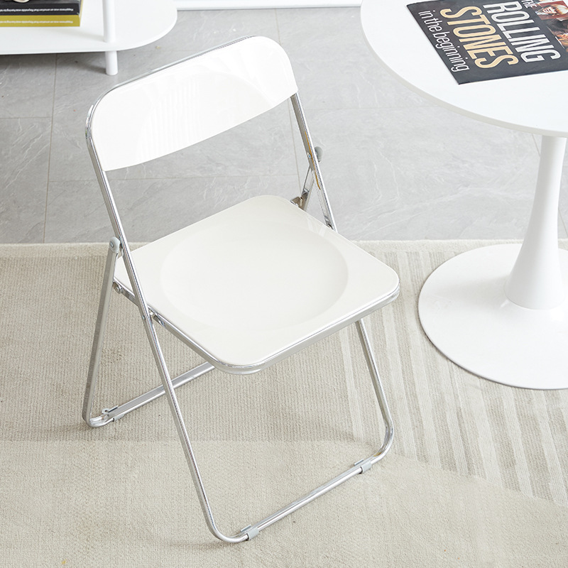 Silla plegable transparente, silla de comedor moderna y sencilla a la para el hogar, tienda de ropa acrílica, tienda de té de la leche, silla plegable de ocio: Verde