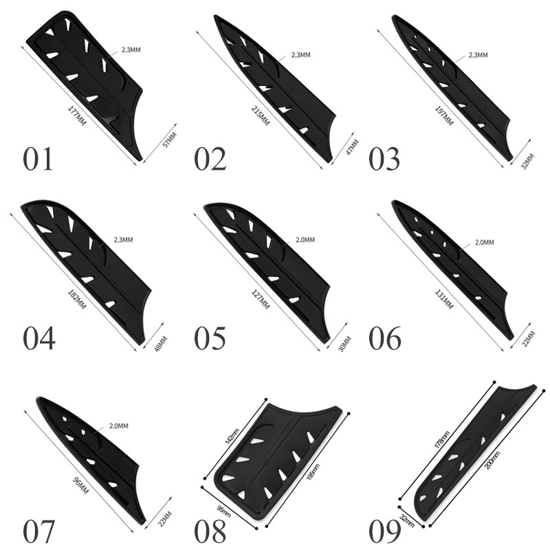 1PC Kitchen Knife Sheath BPA-Free Knife Cover  Edge Guards 5-8 Inch Non-BPA Stainless Steel Blade Black Guards Case