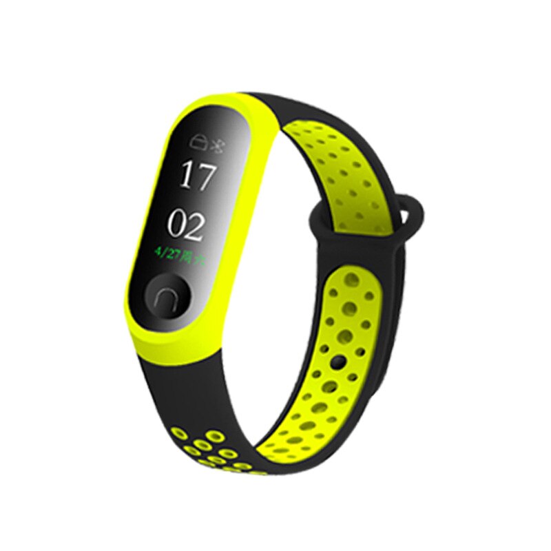 Sport Mi Band 3 Strap Wrist Strap For Xiaomi Mi Band 3 Sport Silicone Wristband For Mi Band 3 Smart Watch Bracelet Accessories: black and green