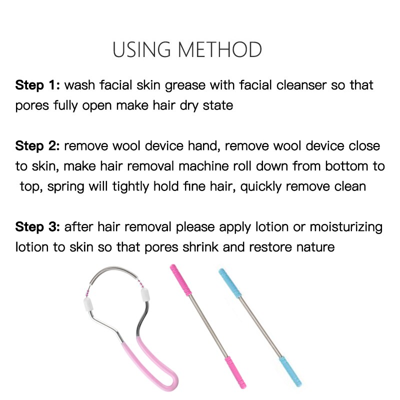 Face Facial Hair Spring Bend Remover Epilator Stick Hair Removal Threading Tool Smooth Face Hair Remover Makeup Beauty Tool