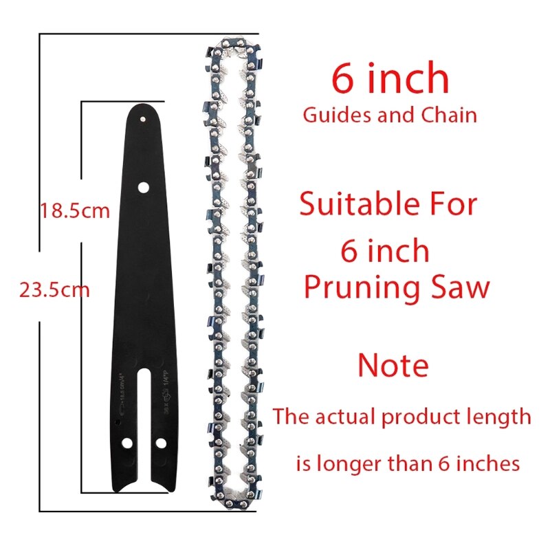 6 Inch Mini Chainsaw Guide Plate Replacement Guide Bar for 6Inch Electric Chainsaw Handheld Portable Cordless Chainsaw