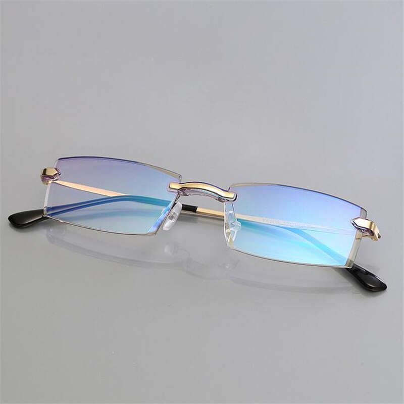 High-grade Coating Frameless Finished Myopia Glasses Women Anti-blue Light Prescription Eyeglasses -1 -1.5 -2 -2.5 -3 -3.5 -4.0
