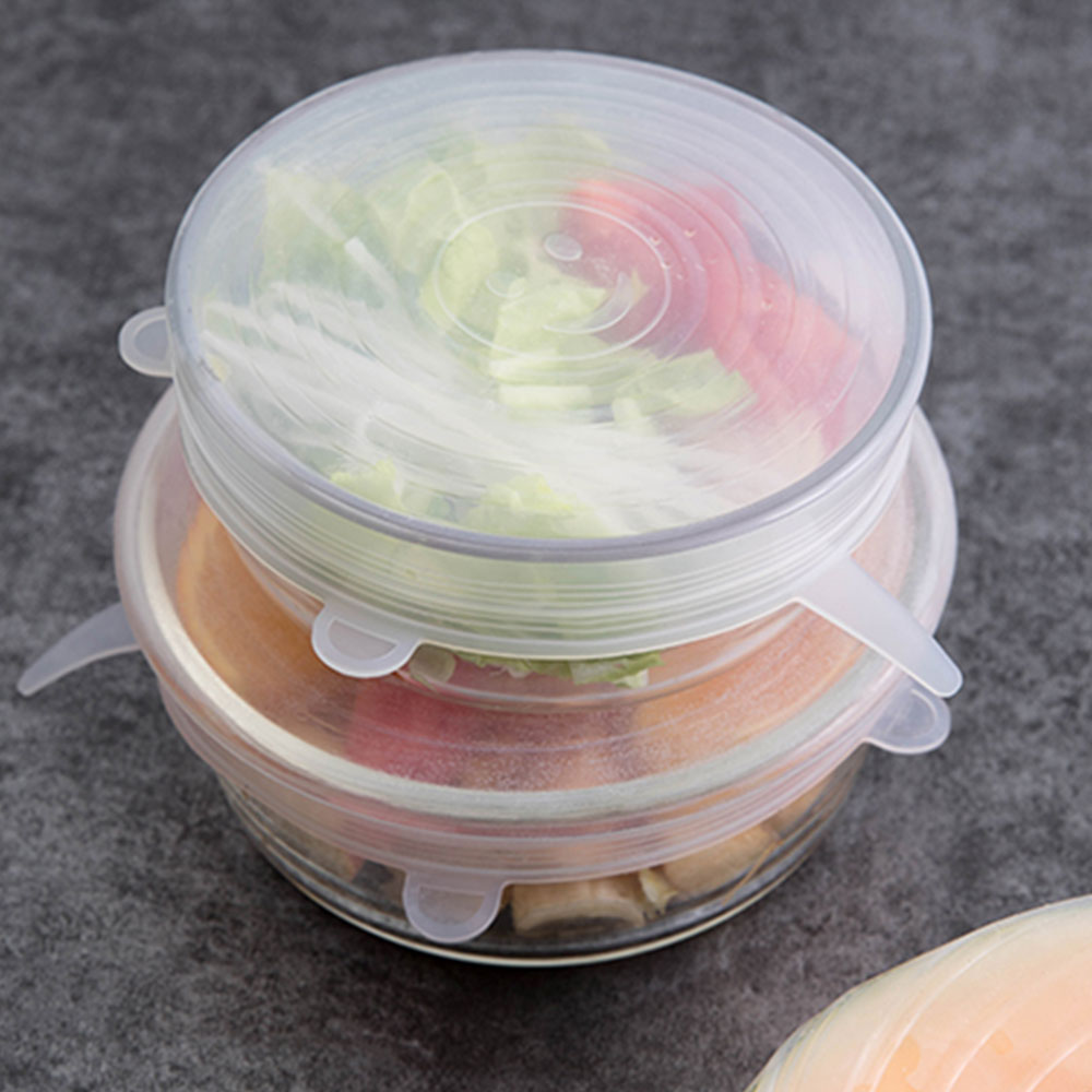 6 stuks siliconen rekdeksels universele deksel siliconen kom pot deksel siliconen deksel pan koken voedsel verse kom deksel