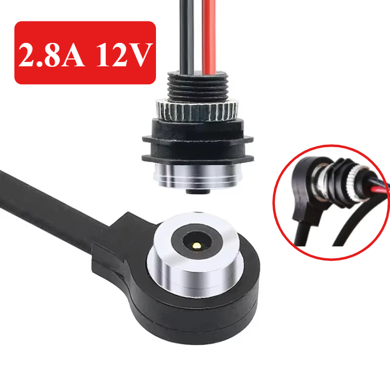 Wasserdichtes magnetisches ladekabel 2.8a x 12v stecker/buchse mit kurzschlussschutz und magnetkopf für intelligente wearables