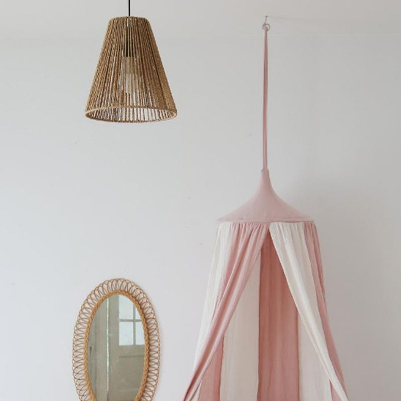 Nordic baby kleur blok luifel klamboe koepelbed hangend bedovertrek gordijn  f3me