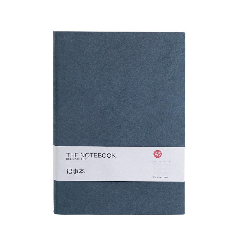 Notebook Business Thickened A5 Soft Leather Conference High-grade Exquisite Work Notebook Office Retro: navy blue / A5-260P-210X145mm