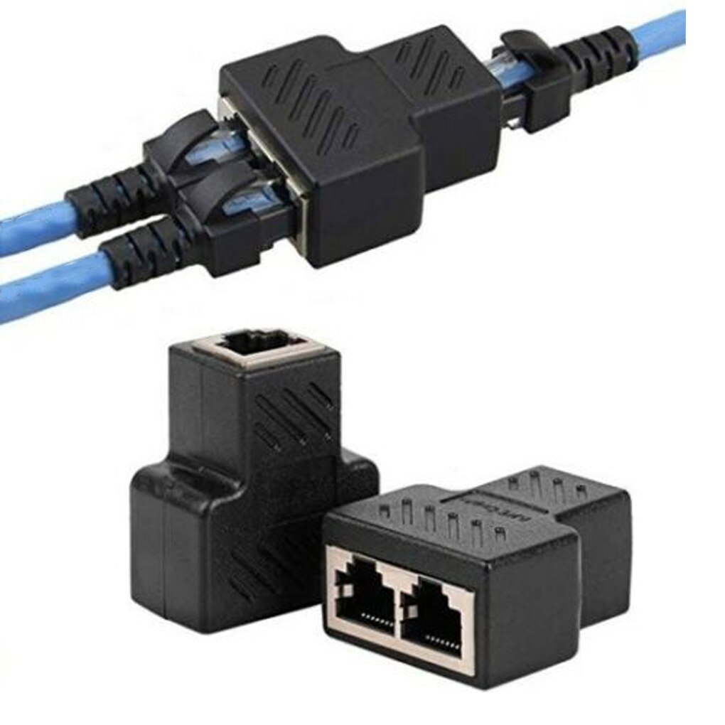 2Pcs Internet Kabel Splitter Ethernet RJ45 Kabel Dual Port Connector Netwerk Cord Splitting Converter