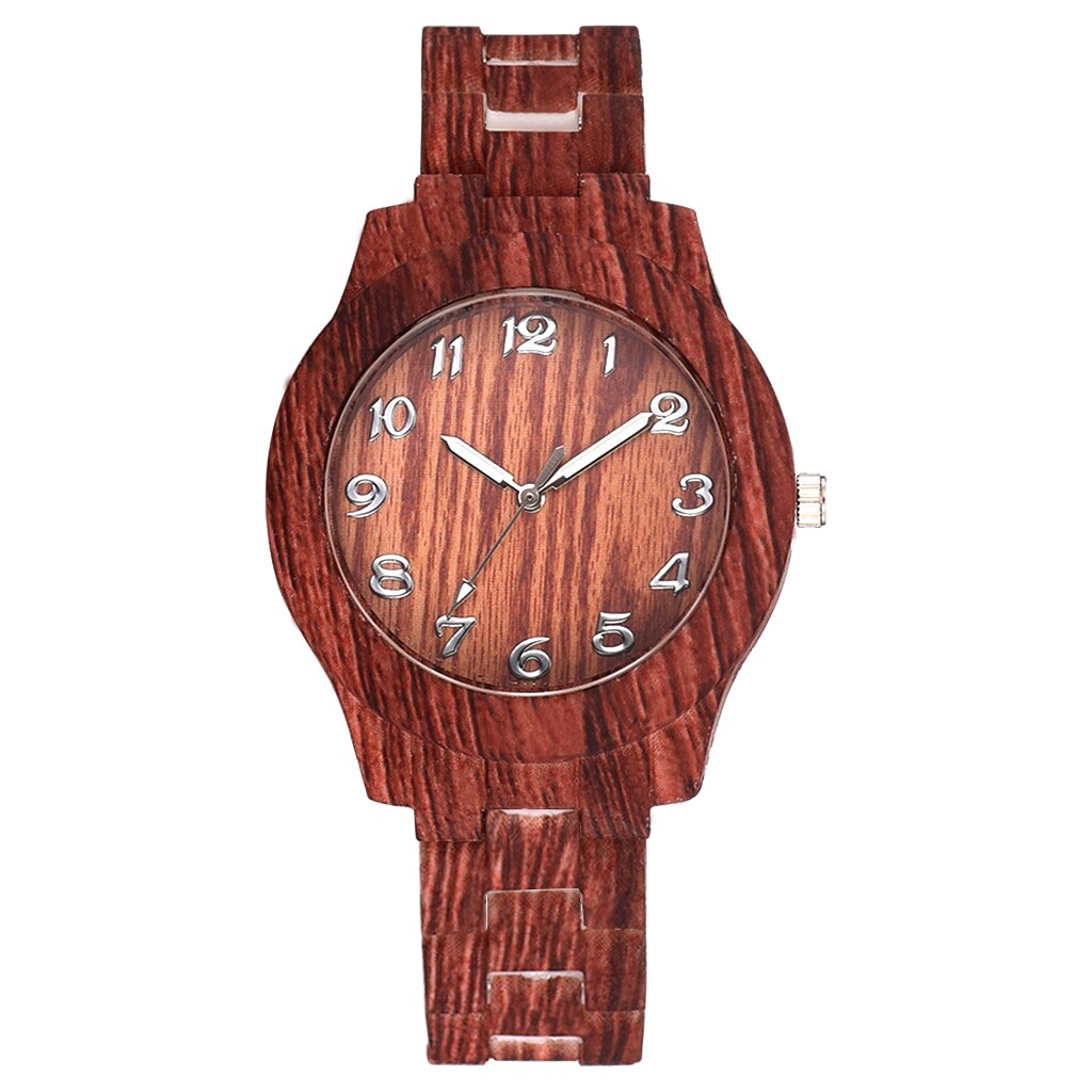 Luxe Bran Vrouwen Quartz Bamboe Horloges Houten Horloge Voor Vrouwen Dames Horloges Handgemaakte Natuurlijke Armband Luxe Horloge: Red