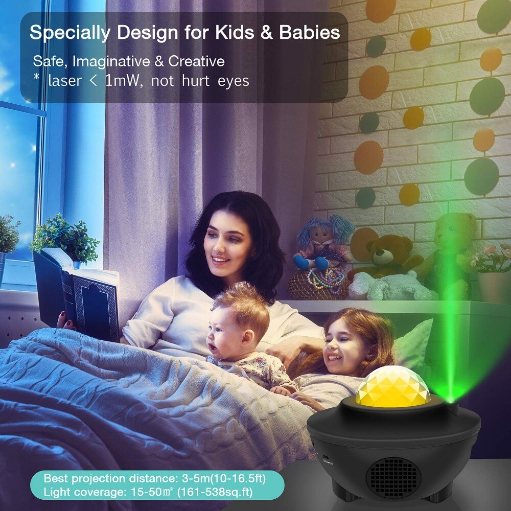 Sterrenhemel Projector Bluetooth Voice Control Muziekspeler Led Nachtlampje Usb Opladen Projectielamp Slaapkamer Naast Lamp